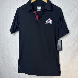 Fanatics Black Polo with Colorado Avalanche Logo